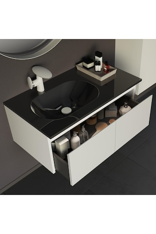 Orka Lisbon 90 Cm Mdf Mat Beyaz Banyo Dolabı Takımı Ve Boy Dolabı Beyaz