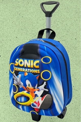 Tezzgelsin Kirpi Sonic 3d Baskılı Çekçekli Anaokulu Kreş 2-6 Yaş Sırt Çantası Ve Okul Çantası Çok Renkli