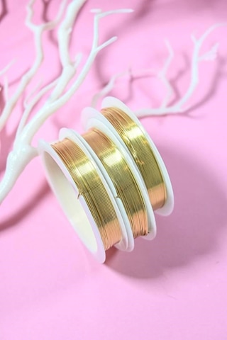 1.0 Mm Boncuk Dizme Teli El Yapımı Stil Ve Şekillendirme Teli Dıy Takı Ve Mücevher Teli Altın Renk Gold Tel