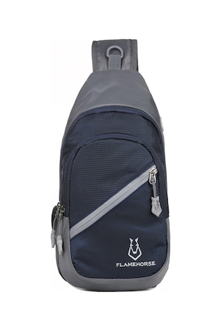 Fosenze Su Geçirmez Nilon Askılı Çanta, Ultra Hafif, Kulaklık Delikli, Sprey Ambalajlı, Günlük Ve Seyahat İçin Mavi 5602 Koyu Mavi