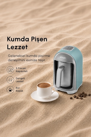 Emsan Kumda Türk Kahve Makinesi Tiffany Blue