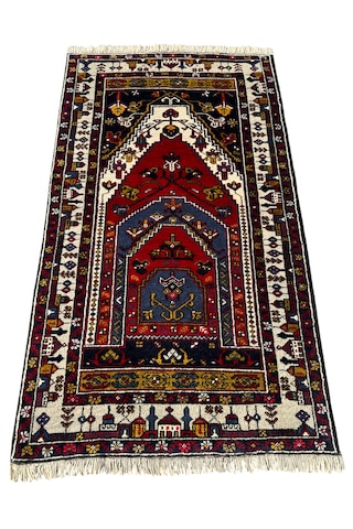 El Dokuma Sıfır Yahyalı Seccade 94x160 Kırmızı Kök Boya Namazlık