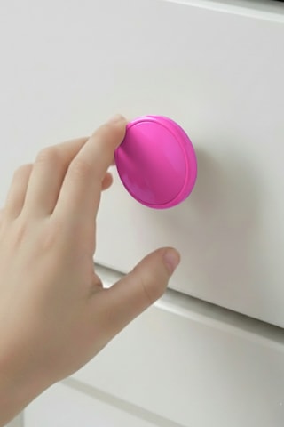 Pembe Çocuk Odası Mobilya Kulbu - 55 MM - Abs Plastik Tekli Düğme Dolap ve Çekmece Kulpu Pembe