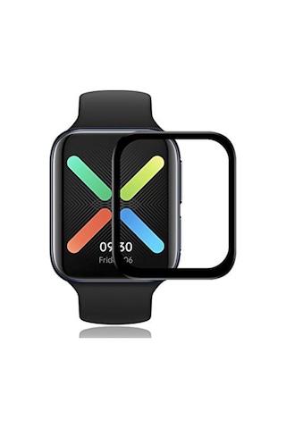 Oppo Watch 41Mm 3D Full Kavisli Pmma Cam Ekran Koruyucu (459333764)-Siyah
