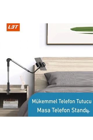 Samsung Galaxy S24 Ultra Uyumlu Profesyonel Metal Akrobat Telefon Tutucu 360 Hareketli Masaüstü Standı