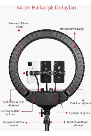 Ring Light Led 21’’ 54 CM Işık Halkası Stüdyo Işığı