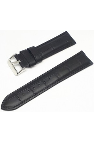 20Mm Golf Marka Siyah Croco Hakiki Deri Saat Kordonu