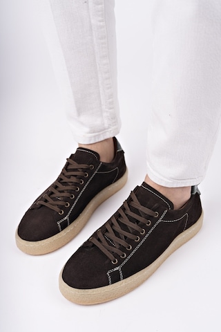 Muggo Midway Bağcıklı Hakiki Deri Erkek Günlük Sneaker Spor Ayakkabı Kahverengi