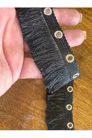 En 3 Cm Siyah Kuş Gözü Püsküllü Şerit Dikiş Giyim Aksesuarı 1 Metre