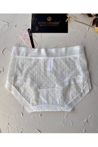Lily Baby Puantiyeli Pamuk Ağlı Transparan Esnek Normal Bel İthal Ekru