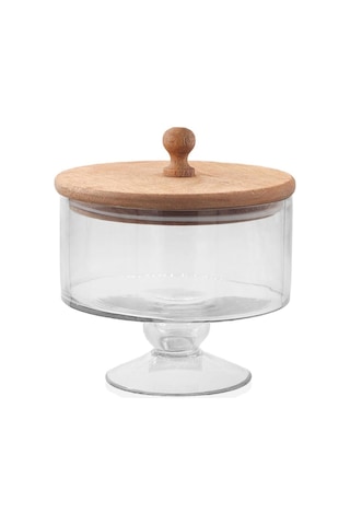 The Mia Madera Ayaklı Kurabiye Kavanozu 18x17x17 Cm