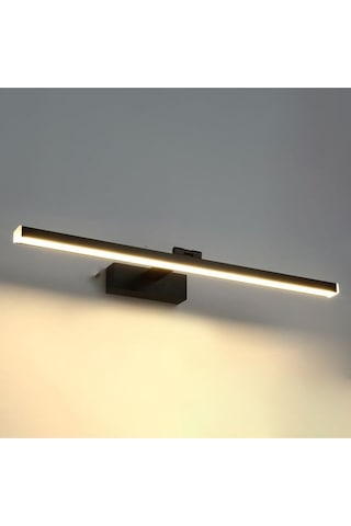 10 Watt 43 Cm Jasmin Flüt Aplik, Beyaz Işık Ledli Metal Led Aplik, Yatak Başı, Ayna, Tablo Apliği Siyah