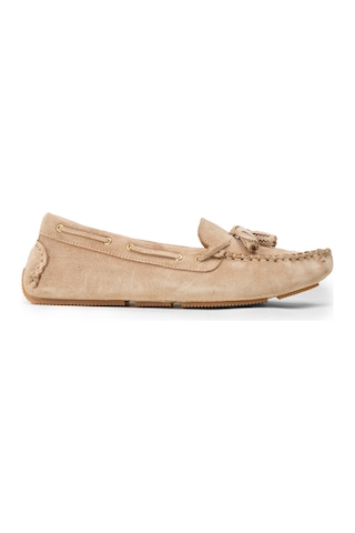 Deery Kadın Süet Bej Püsküllü Loafer Ayakkabı - Dl506zbejc01