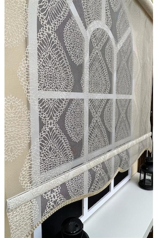 Storburada Çift Mekanizmalı Bej Tül Perde Ve Ekru Stor Perde Stb45240-v109 Bej