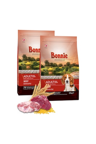 Bonnie Sığır Etli Yetişkin Köpek Maması 2 x 2500 G