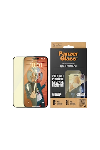 Panzerglass Eyecare Screen Protection Apple iPhone Uyumlu 15 Plus Ultra Geniş Fit Ve Kolay Hizalama Kit Şeffaf