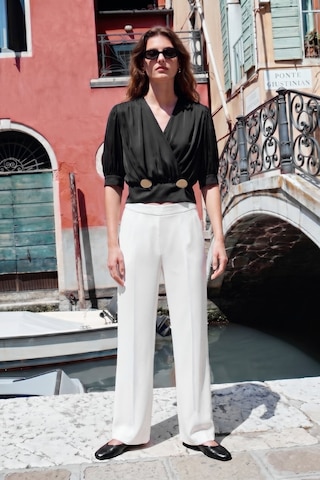 Sateen Bol Paça Pantolon - Ekru-137471