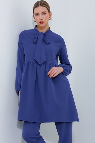 Kadın İndigo Örme Pantolon Tunik Alt Üst Takım 6654 6654bgd19-043-14815 001