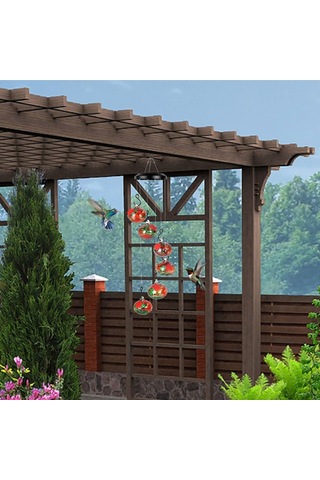 Kosona Bahçe Balkon Pencere İçin Renkli Çiçek Açıkçıklı Alüminyum Arı Kuş Yemlemeci Zil Takımı Turuncu