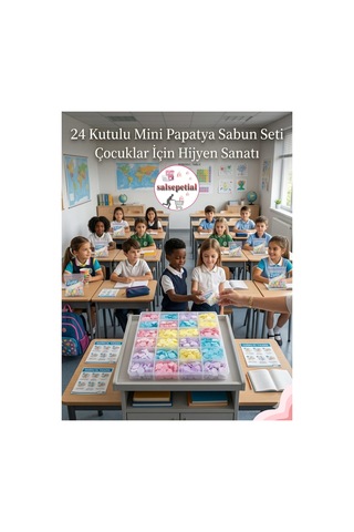 24 Lü Kutulu 2400 Adet Çiçek Kokulu Mini El Sabunu Eriyen Mini Kağıt El Sabunu Dezenfektan Öğrenci Diğer