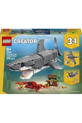 LEGO® Creator Acımasız Köpek Balığı ile Hazine Sandığı 31381 – 8 Yaş Üzeri Çocuklar için Yaratıcı Oyuncak Yapım Seti (379P)