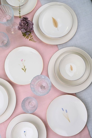 Tabak Evi Porselen Natura Altın Yaldızlı Yemek Takımı 6 Kişilik 24 Parça Çok Renkli