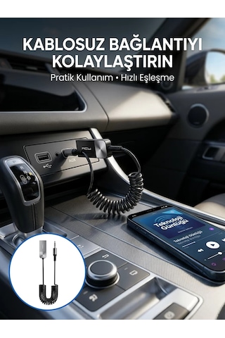 Usb Bluetooth Aux Ses Adaptörü Kablosuz Müzik Aktarım Cihazı