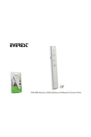 Everest Psn-08B Gümüş 2.4Ghz Kablosuz Profesyonel Sunum Cihazı