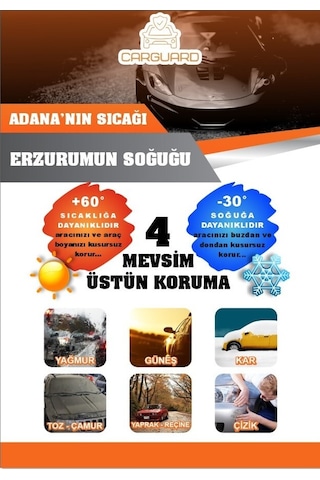 Carguard Tüm Sedan Araçlar İle Uyumlu İle Uyumlu Lüks Araba Brandası Miflonlu Branda Oto Çadır Örtü