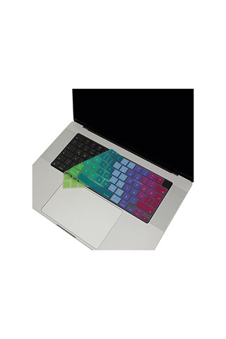 Apple Uyumlu MacBook Türkçe Q Klavye Koruyucu Pembe Yeşil M1-m5 A2681 A3113 A3240 A3449 A2442 A3426 A3434 A2485
