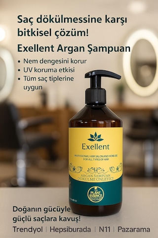 Exellent Argan Şampuanı Hacimsiz - İnce Telli