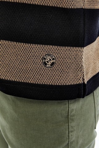 AR-MA Arma Erkek Örme Ribanalı Regular Fit Çizgili Polo Yaka Sweatshirt %95 Pamuk %5 Elastane K30554952902 Siyah