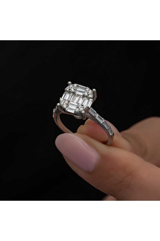 Casera's Gümüş Baget Taşlı Kadın Yüzük Csr2185342 Gümüş