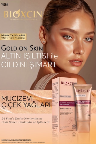 Bioxcin Gold On Skin Işıltılı Yüz Kremi 50 Ml Hyalüronik Asit, B5, Mucizevi Yağlar Glow