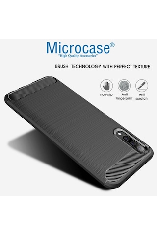 Microcase Samsung Uyumlu Galaxy A70S Brushed Carbon Kilif - Siyah 387484705