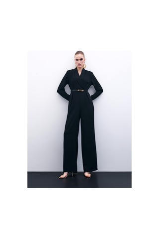 Sateen Kemerli Salaş Tulum - Siyah