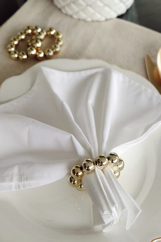 6'lı Gold Parlak Boncuklu Peçete Yüzüğü