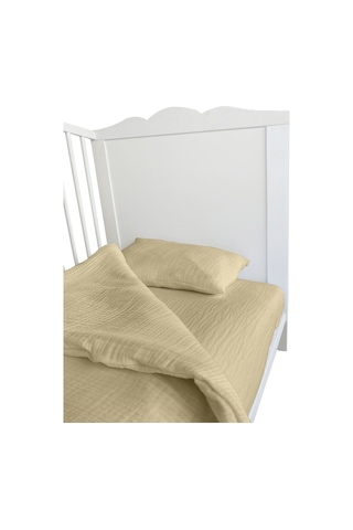 4 Katlı Müslin Bebek Nevresim Takımı Uyku Seti %100pamuk Bej