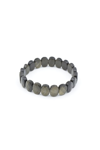 Hakiki Doğal Rainbow Obsidyen Taşı Bileklik Siyah