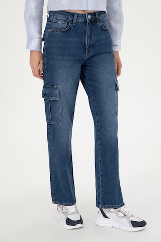 U.S. Polo Assn. Kadın Mavi Cargofit Jean Pantolon 50290929-DN0022