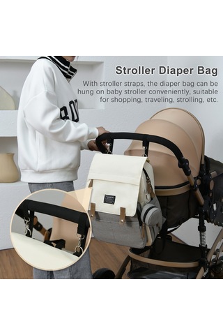 Reedark Erkek-kadın Kullanıma Uygun Isı Yalıtımlı Çanta, Bebek Sirt Çantası, Su Geçirmez Nilon, Arabaya Takılabilir, Sıcaklık Tutucu Poşetli Siyah Gri - Siyah