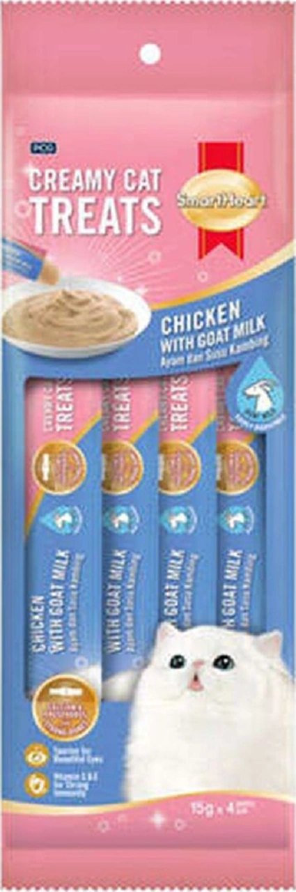 Smart Heart Tavuklu Keçi Sütlü Krema Kedi Ödülü 4x15 Gr