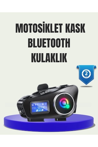 Bfs Ip65 Suya Dayanıklı Kask Bluetooth Kulaklık Lcd Ekranlı