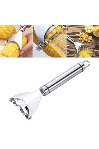 Homyl Mutfak Mısır Koçanı Striptizci Kesici Soyucu Harman Gümüş