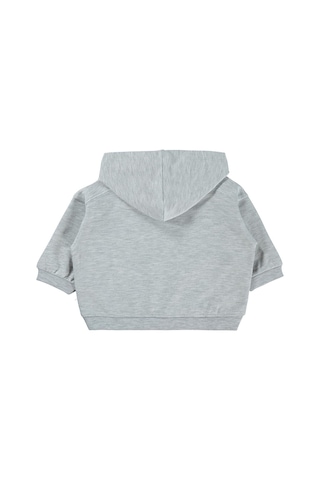 Civil Baby Civil Basic Timeless Kapüşonlu 6-18 Ay Sweatshirt - Gri Karmelanj