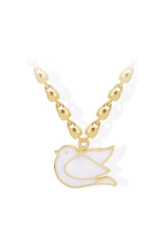 14 Ayar Sarı Altın Güvercin Hayvan Figürlü Kolye