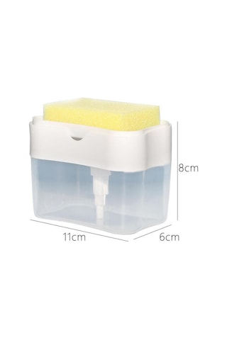 Homyl 2'si 1 Arada Sabun Pompası Dispenseri Sünger Tutucu Beyaz Beyaz