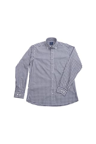 Giant Erkek Uzun Kol Gömlek - Kareli Desen - Minimalist Gri