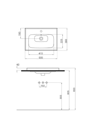 Newline Etajerli Lavabo 50 x 38 x 4.5 CM