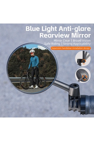 Fosenze Mountain Bike Yüksek Güvenlikli Yansıması - 360 Döner, Kırılmaz, Kol Bağcıklı, Siyah, 80mm Geniş Görünüm